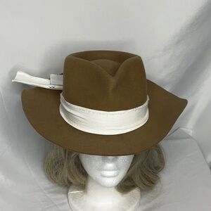 GIGI PIP Zephyr Rancher Hat 100% Australian Wool Brown NWT